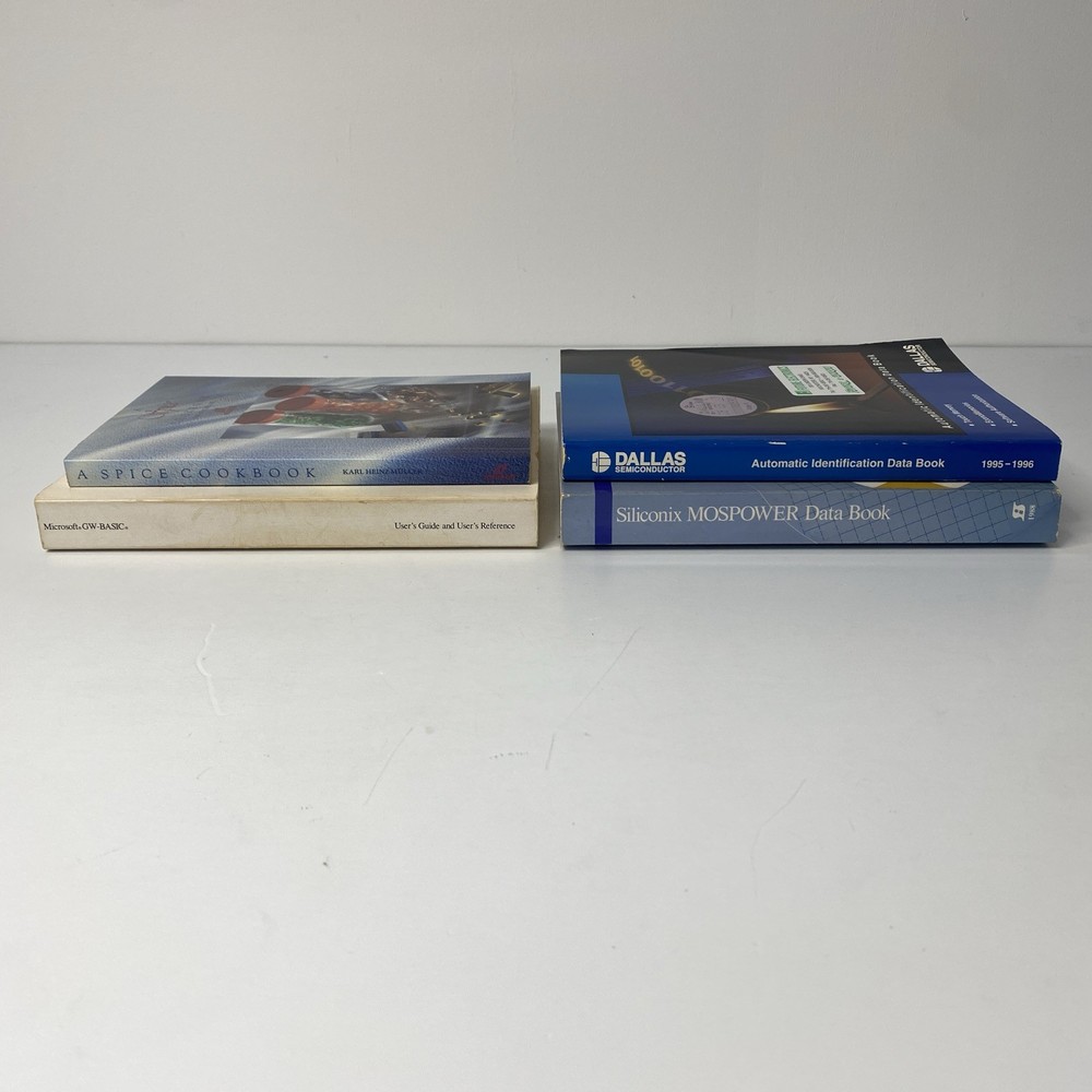 Siliconix MosPower+ Microsoft GW- basic+ Dallas DataBook + Spice Cookbook…B86