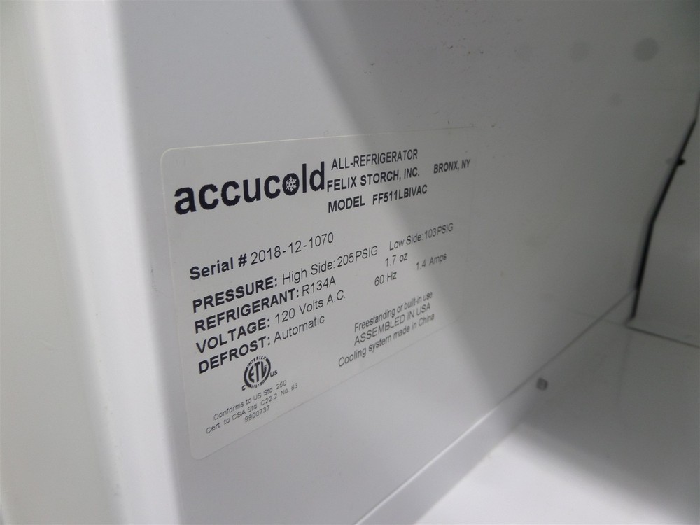 Accucold FF511LBIVAC Undercounter Refrigerator 2°C - 8°C