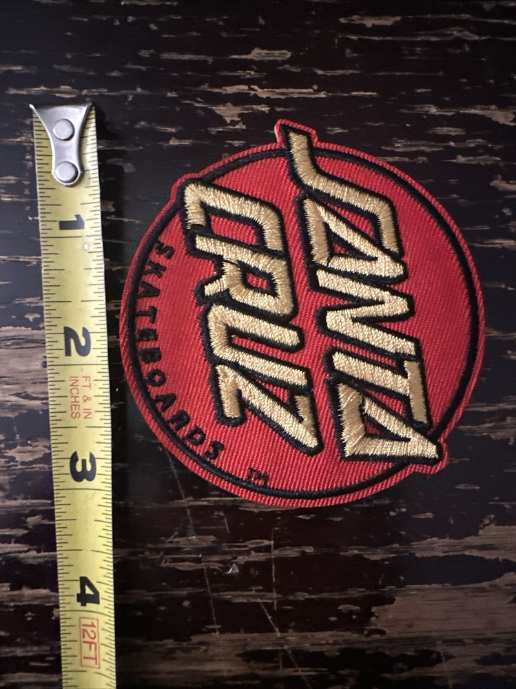 Santa Cruz (Embroidered Iron on Circle patch) Skateboard