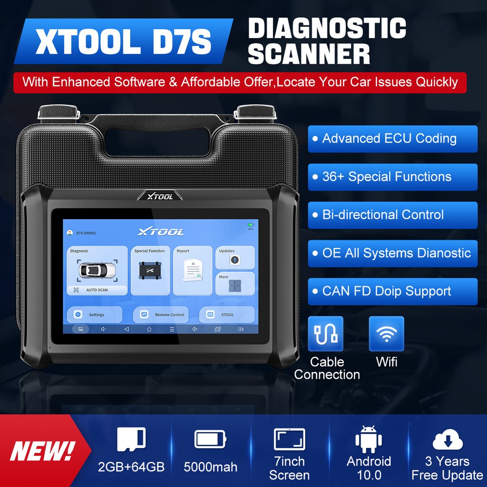 XTOOL D7S Auto Bidirectional Full System Car Diagnostic Scanner KEY Coding TOOL