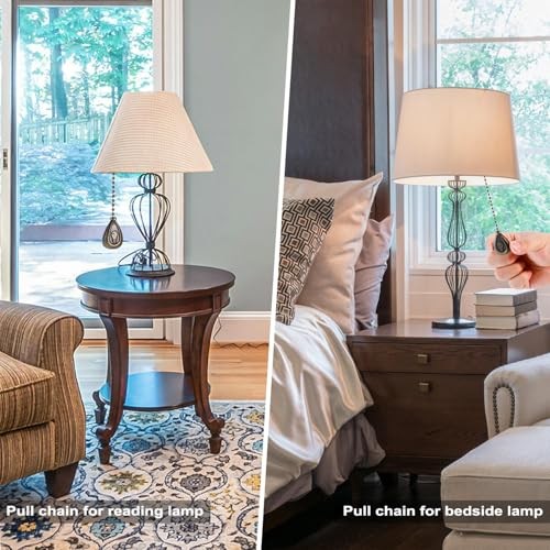 4 Pack Bronzed Ceiling Fan Pull Chain Extension, 12 Inches Classic Drop Shaped