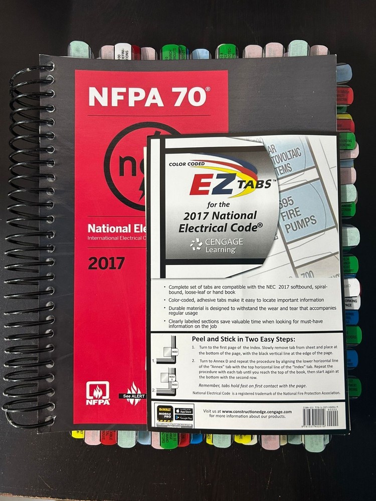 Tabbed  & Highlighted : NFPA 70, National Electrical Code  2017 Spiralbound