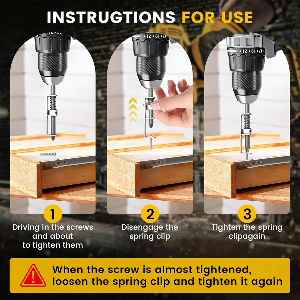 2 Pcs Spring-Loaded Screw Holder Bit, Universal Screwdriver Bit with Screw Gripp