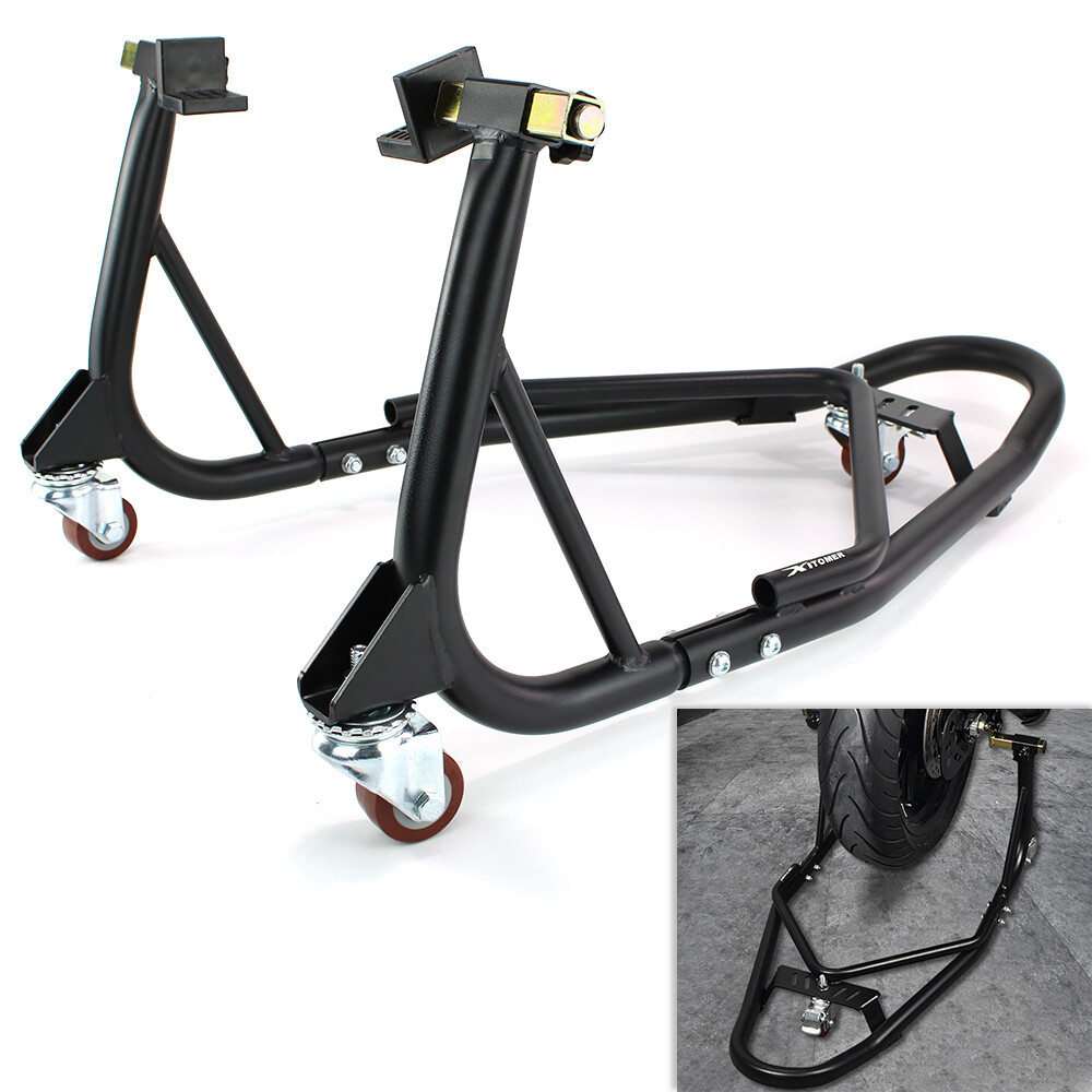 Steel Universal Motorcycle Mobile Lift Frame Bracket Support Stand Black