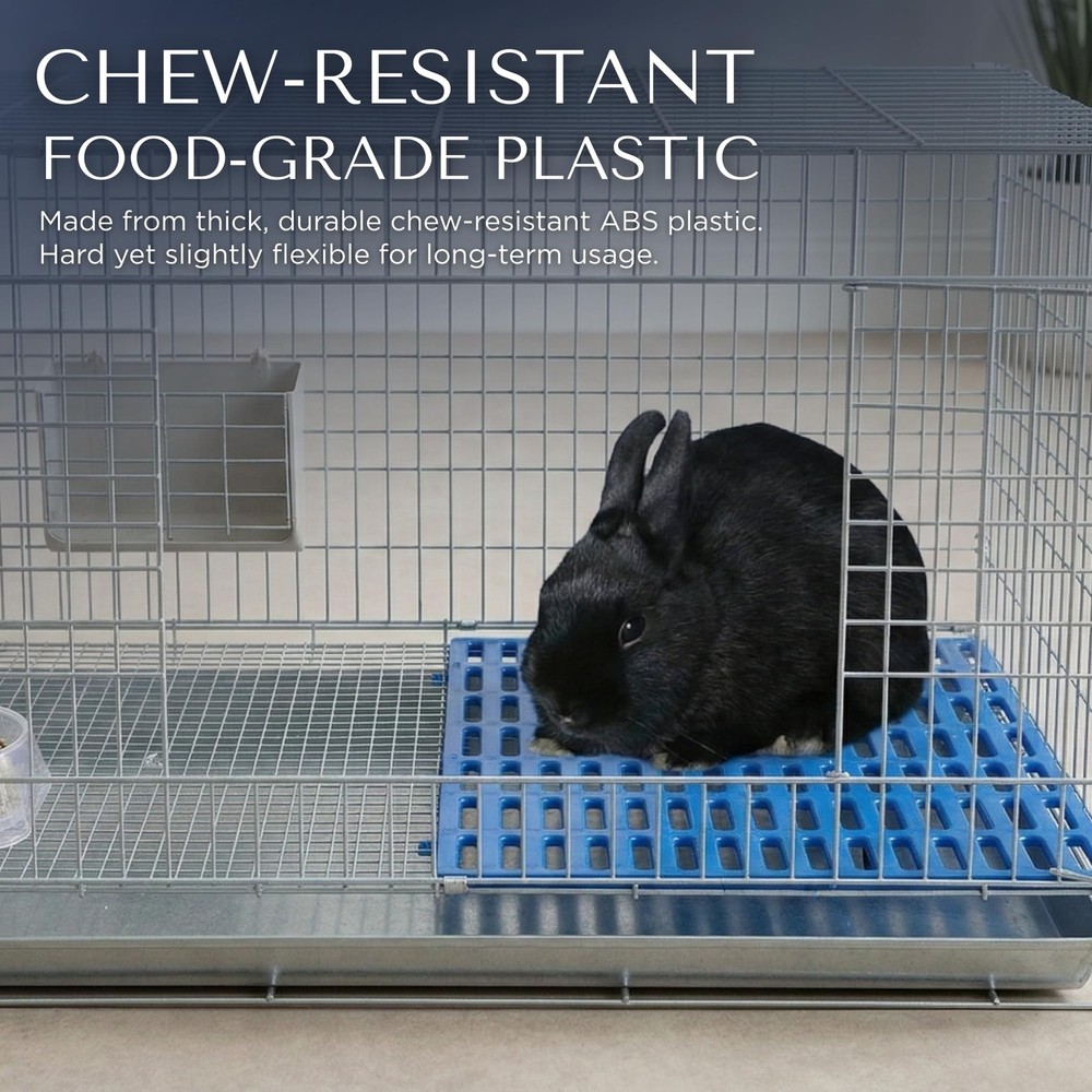 Premium Rabbit Cage Mats (Blue, 6 Pack) | Heavy Duty ABS Wire Floor Protector...