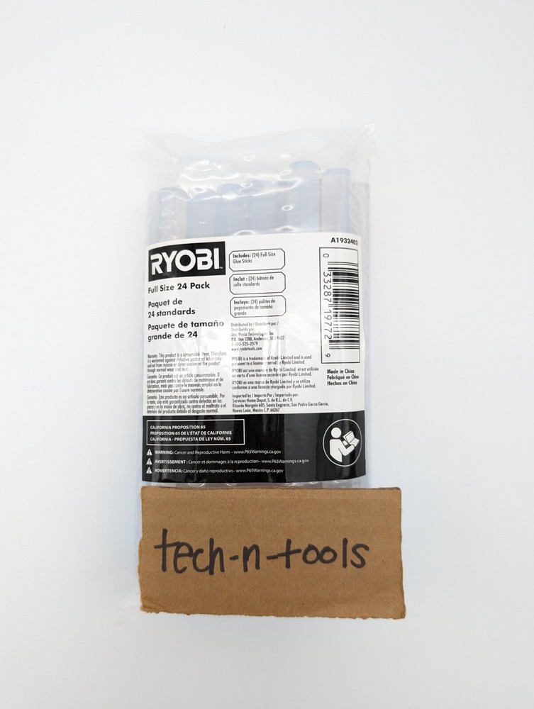 Ryobi Full Size Glue Sticks 24-Piece Pack (Universal Compatibility)