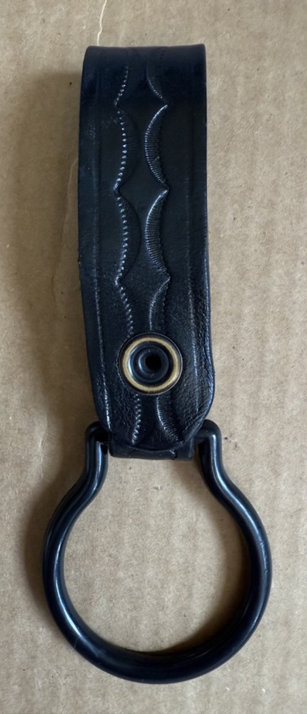 Leather Snap Police Flashlight Belt Loop Holder Black