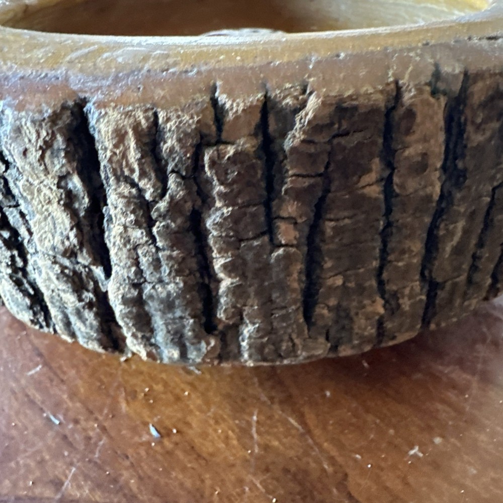 vintage rustic wood nut bowl w/nutcracker 3 picks