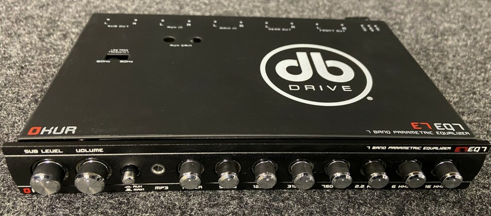 DB DRIVE OKUR E7 EQ7 7-BAND PARAMETRIC EQUALIZER 3 RCA OUTPUTS FRONT/REAR/SUB