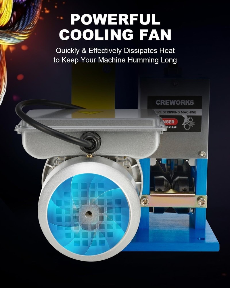 Copper Cable Stripper with Emergency Stop & Sharp Steel Blade - 1" Max Size