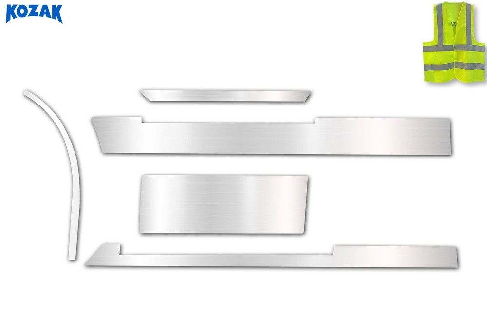 Front Panel Stripes Chrome Trim Set - Left Side Compatible with Volvo VNL 04-17