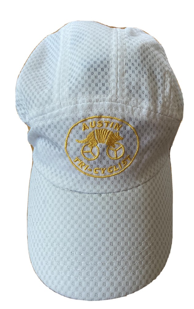 Running Triathlon Austin Tri-cyclist Hat 6-panel White Wicking Breathable EUC