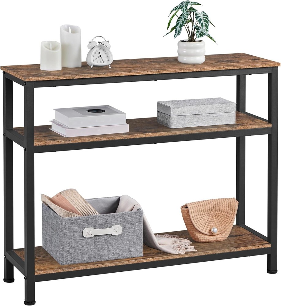 NEW Yaheetech Industrial Console Table, 3 Tier Entryway Table with Storage She