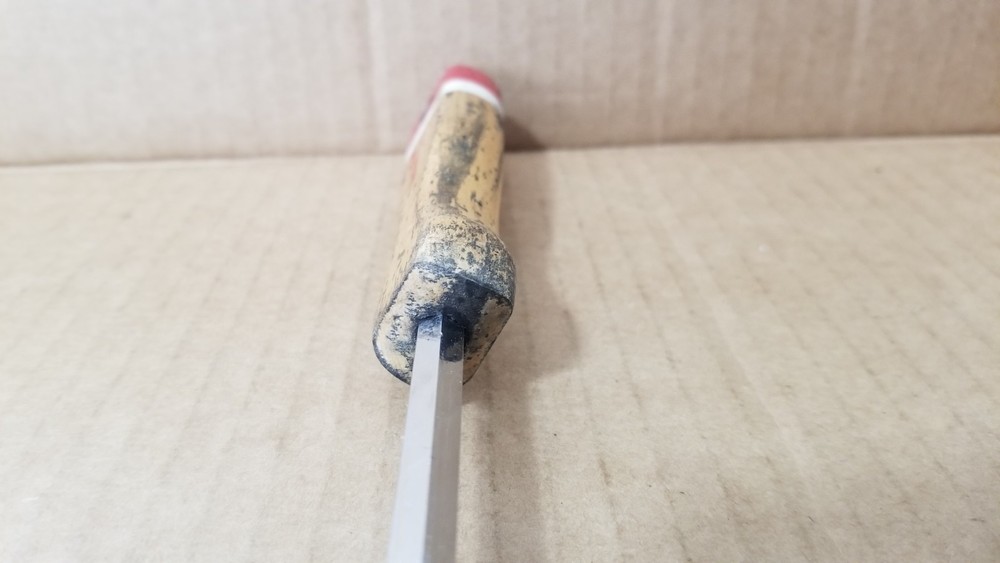 Vintage Red Devil Triangle Blade Wood Handle Paint Scraper Tool VGC