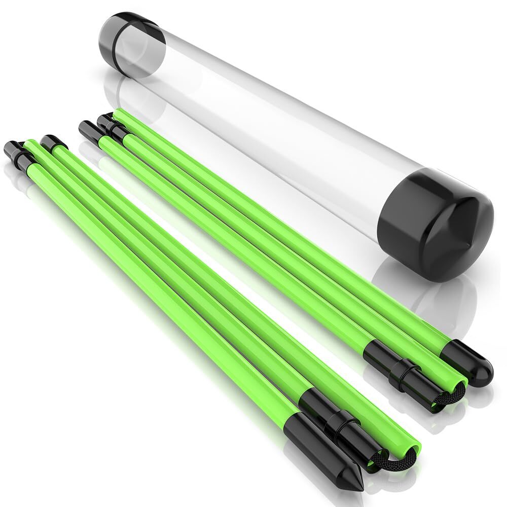 2 Pack Premium Golf Alignment Sticks 48 Inches Fluorescent Green Golf Trainin...