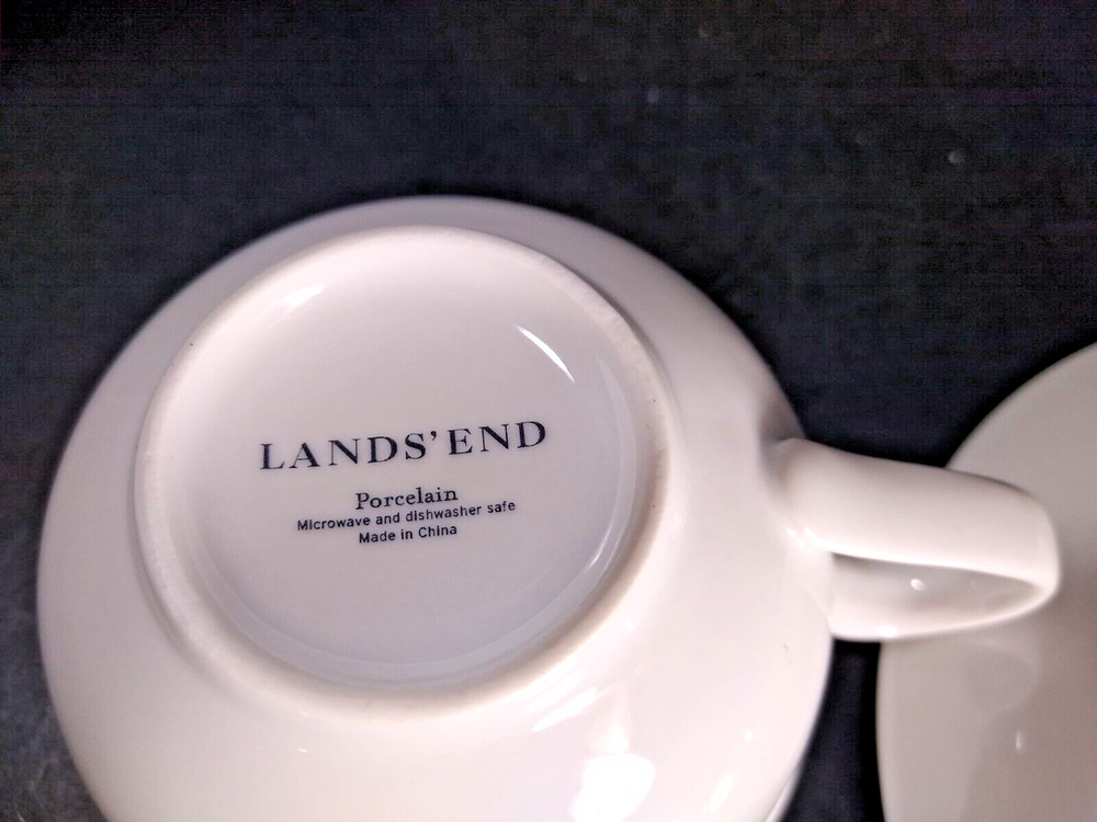 Land's End Grey Rope Cup & Saucer