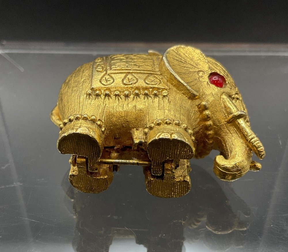 VTG 60s Max Factor Elephant Tiny Tusker Perfume Creme Compact Pendant Empty