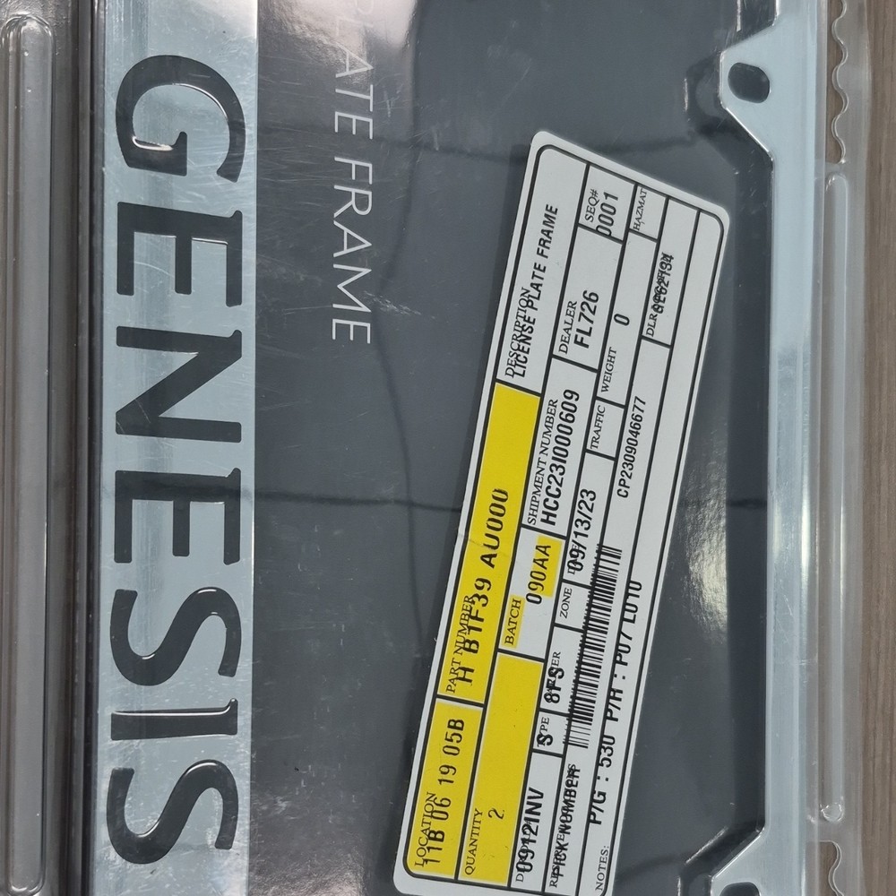 Geniune Genesis Factory License Plate Frame