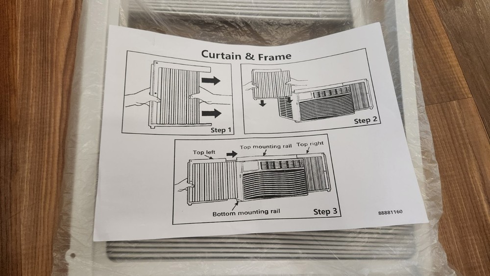Universal Window AC Side Curtain & Frame Replacement Panel – Single (1) – New