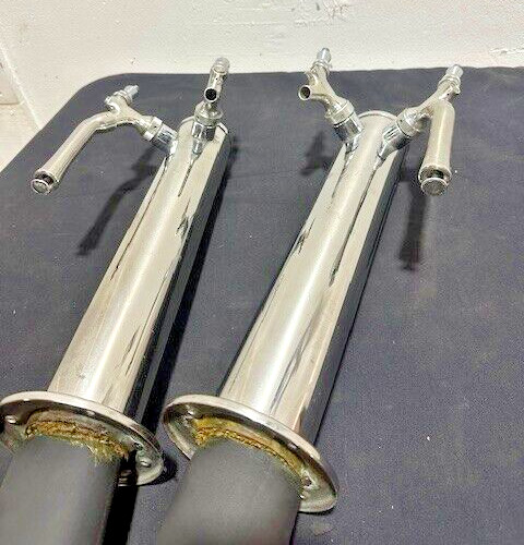 LOT OF 2 H.D COMMERCIAL  S.S 2 HEADS 26 1/2" H  BEER DRAFT TAP TOWER