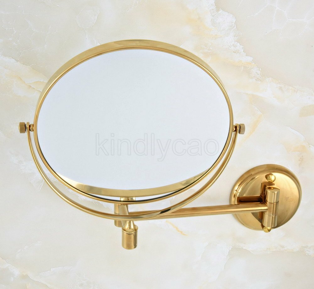 Gold X3 Magnifying Makeup Mirror Wall Mounted Double Sided Bathroom Mirrors