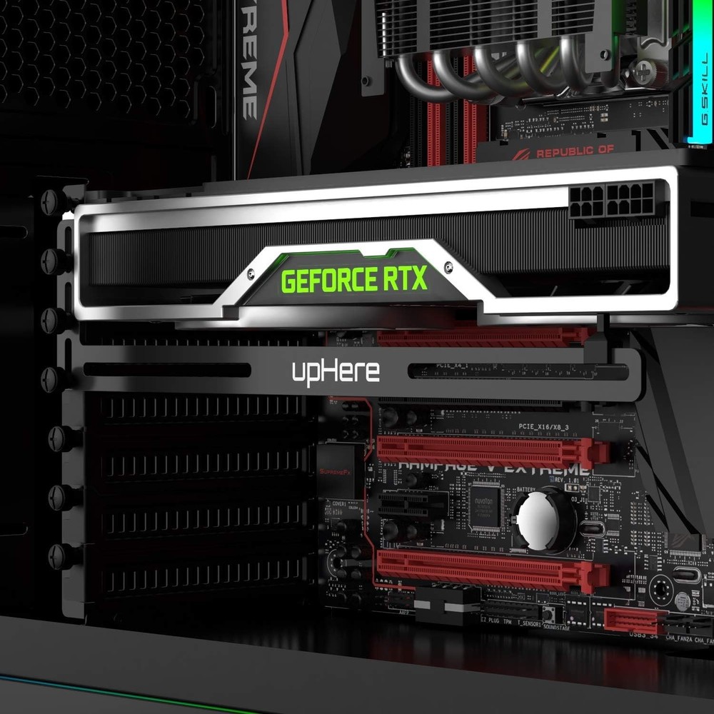 Aerospace Aluminum GPU Support - Black Bracket for Efficient Cooling