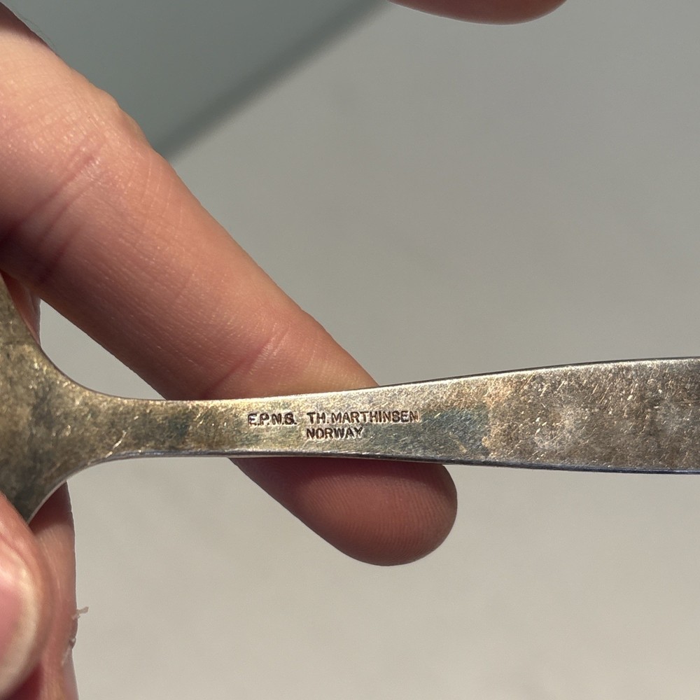 Norwegian Silversmith Thorvald Marthinsen Soup Spoon EPNS
