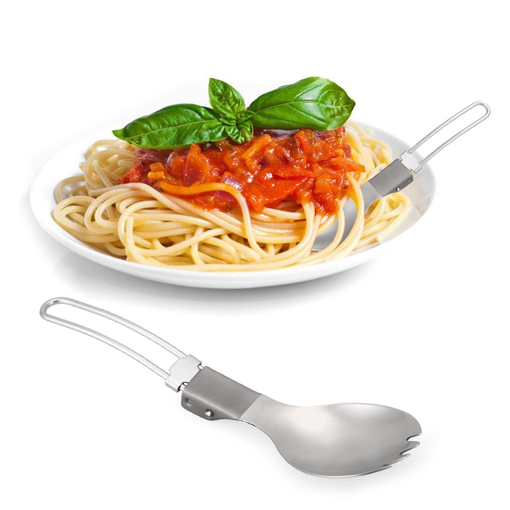 Half Polished Folding Spork Lightweight Dinner D0S0