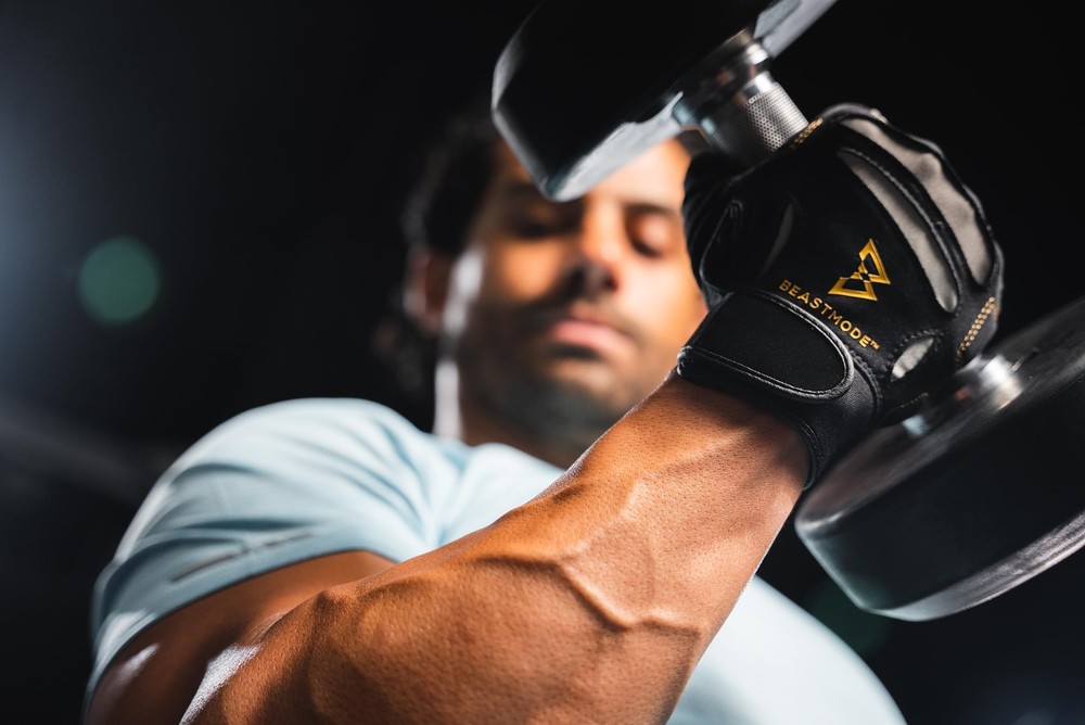 Bionic Men's Beastmode Full Finger Gym Workout Gloves Large
