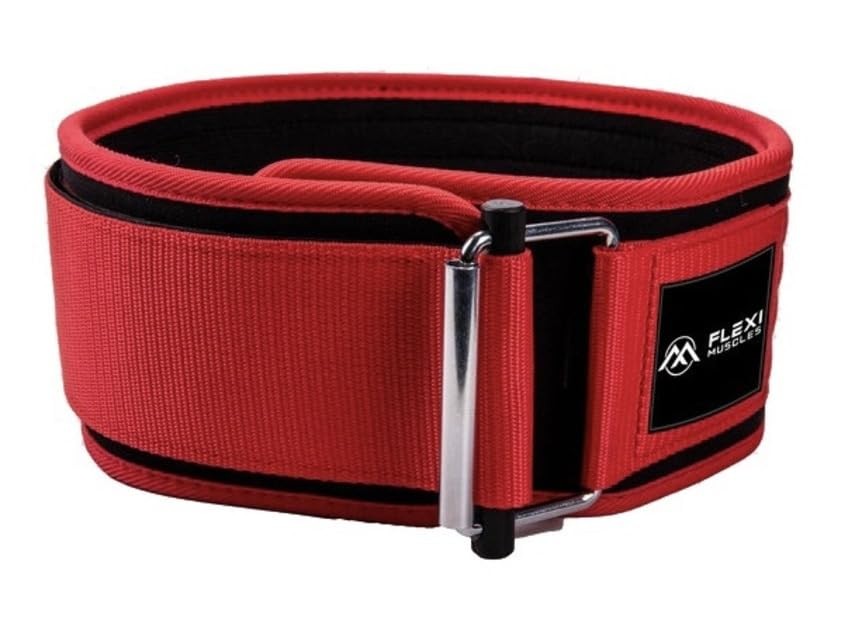 Flexi Muscles Quick Lock Weightlifting Belt - Adjustable Back Support with Me...