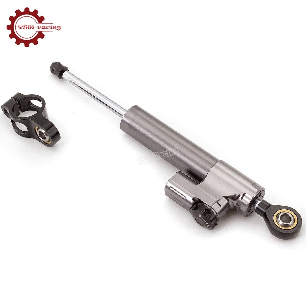 CNC Gray Steering Damper Motorcycle Stabilizer Linear Reversed Safe Control US