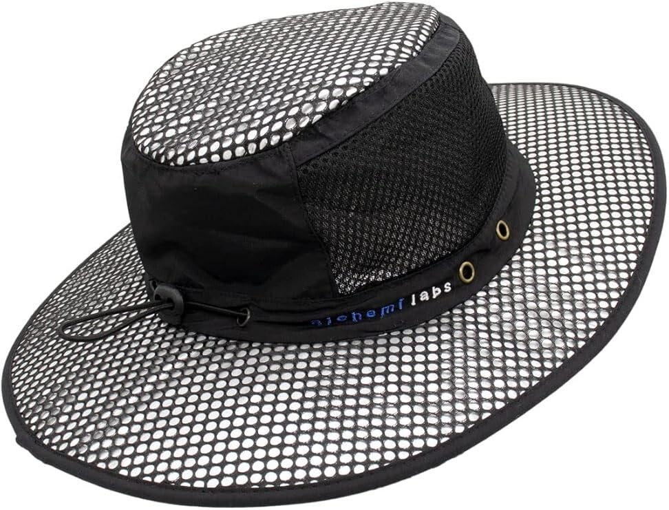 Alchemi Labs Expedition Sun Hat - Black, Reflective, Draw String, One Size