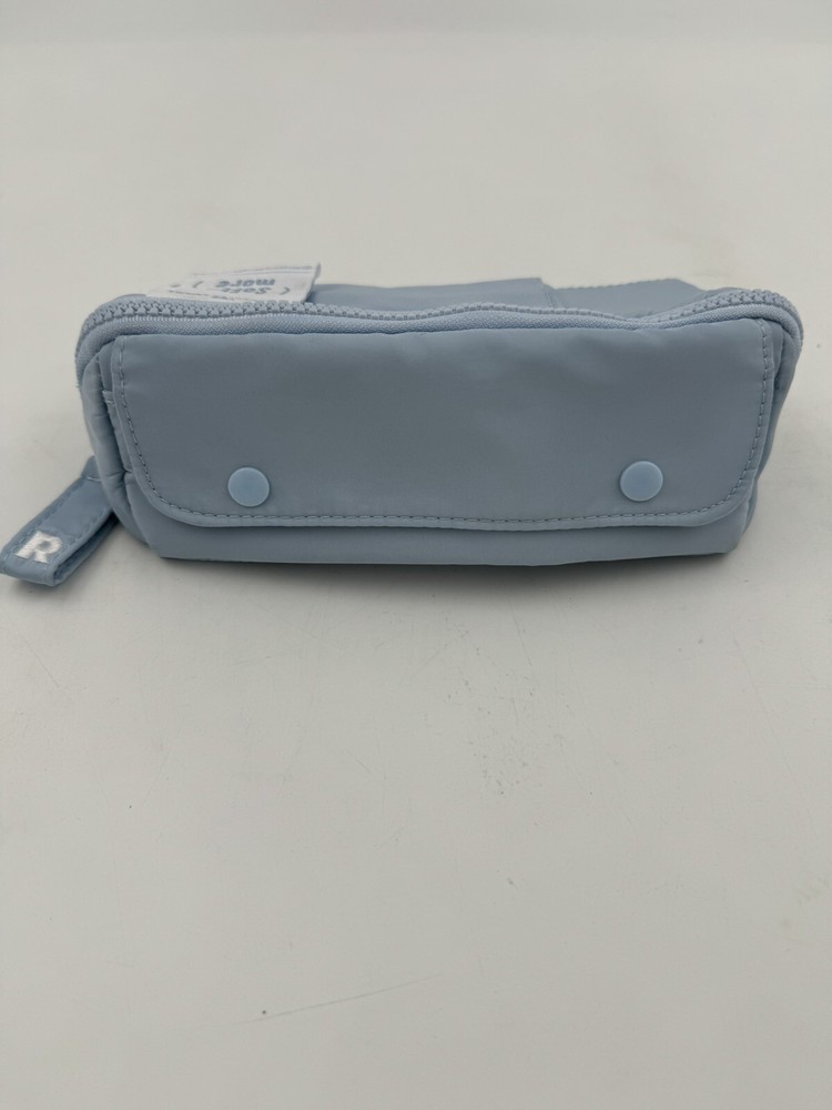 Pencil Pouch Two Triangular Prims Pencil Makeup Storage Case Light Blue Foldable