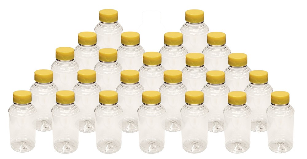 Home Brew Ohio 16oz PET SKEP-Style Honey Bottle with Yellow Flip Cap (Set of 24)