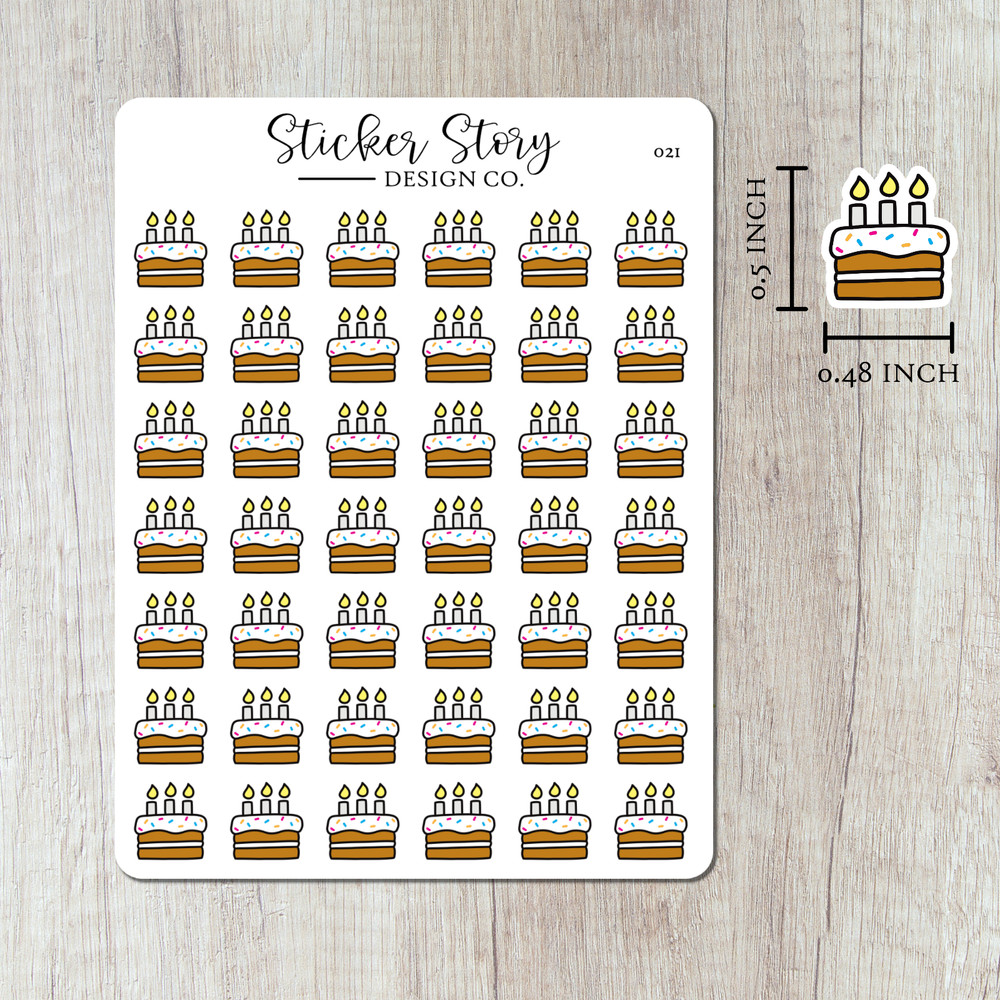 Birthday Cake Planner Stickers