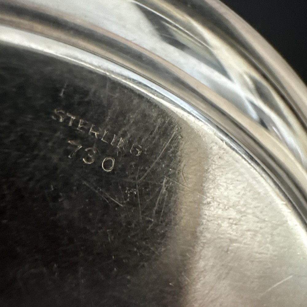J E Caldwell & Co. Sterling Silver 3 1/4” Round Dish with Monogram