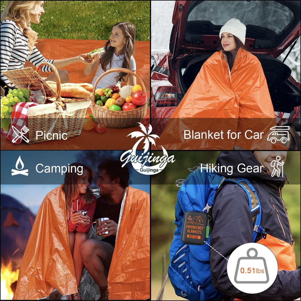 Emergency Blankets For Survival 2pack/4pack Space Blankets Gigantic & Extremely