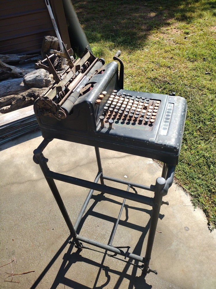 Vintage Antique Burroughs Adding Machine  Stand