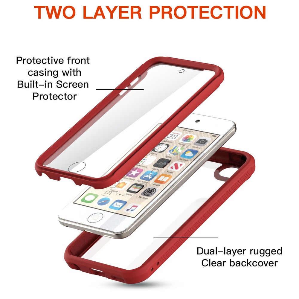 For iPod Touch 7th 6th 5th Gen Case Shockproof Heavy Duty Cover Screen Protector