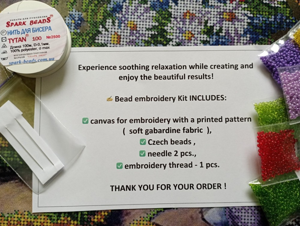 Bead Embroidery Kit Easter Bunny DIY Beadwork Beaded Stitching