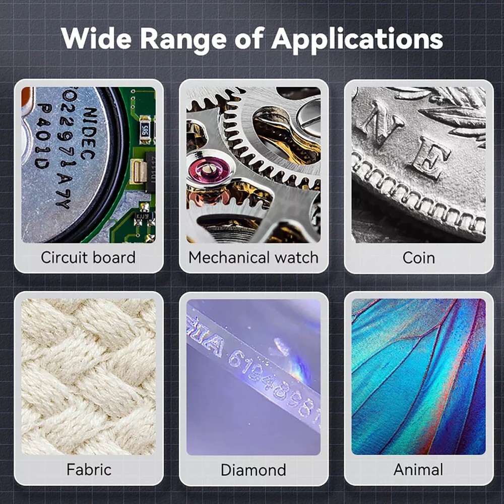 Handheld Digital Microscope 2MP, Macro Digital Microscope w/8 LED Lights 500X