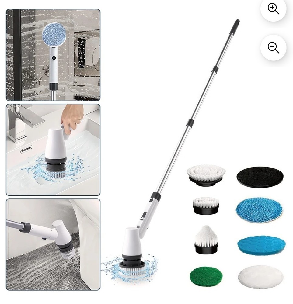 POWERFUL Electric Cleaning Srubber 7-1, 7 Heads, Adjustable Handle, Wireless,