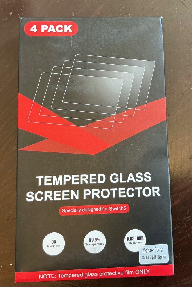 4 Pack Tempered Glass Screen Protector For Nintendo Switch 2
