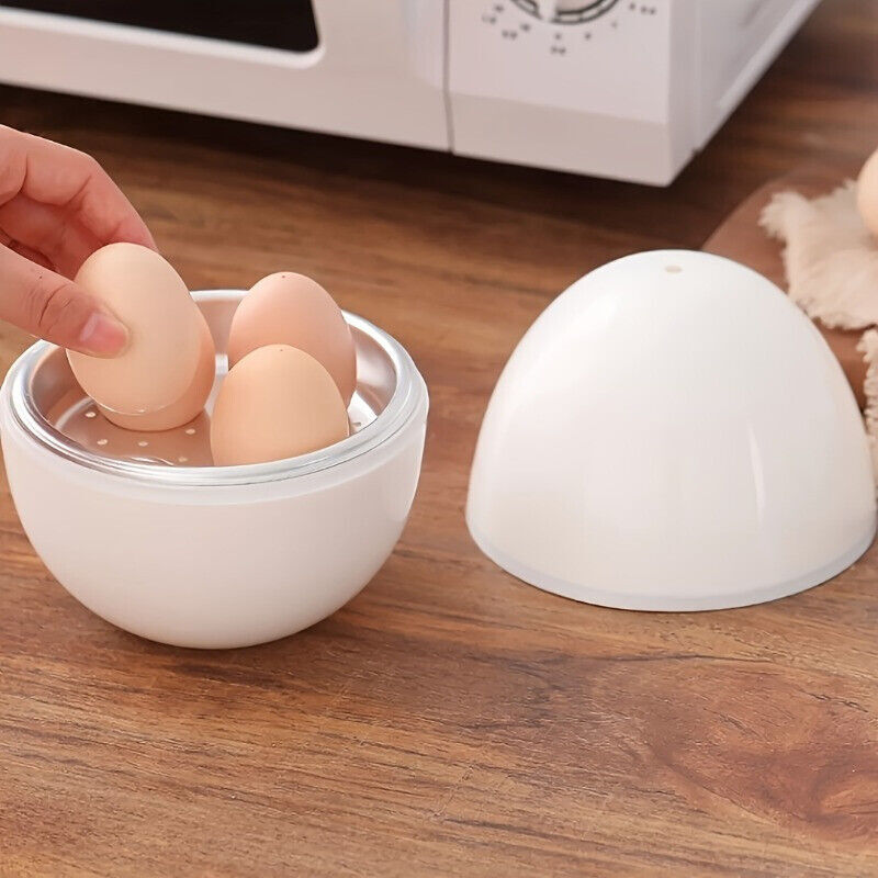 Egg Cooker for Microwave, 4-Capacity, Quick Egg Boiler, Compact Egg-Shaped Kitch