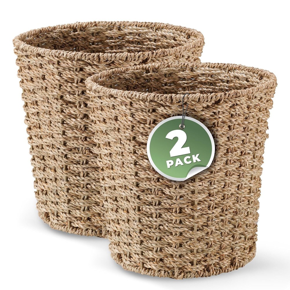 2-Pack Seagrass Waste Basket
