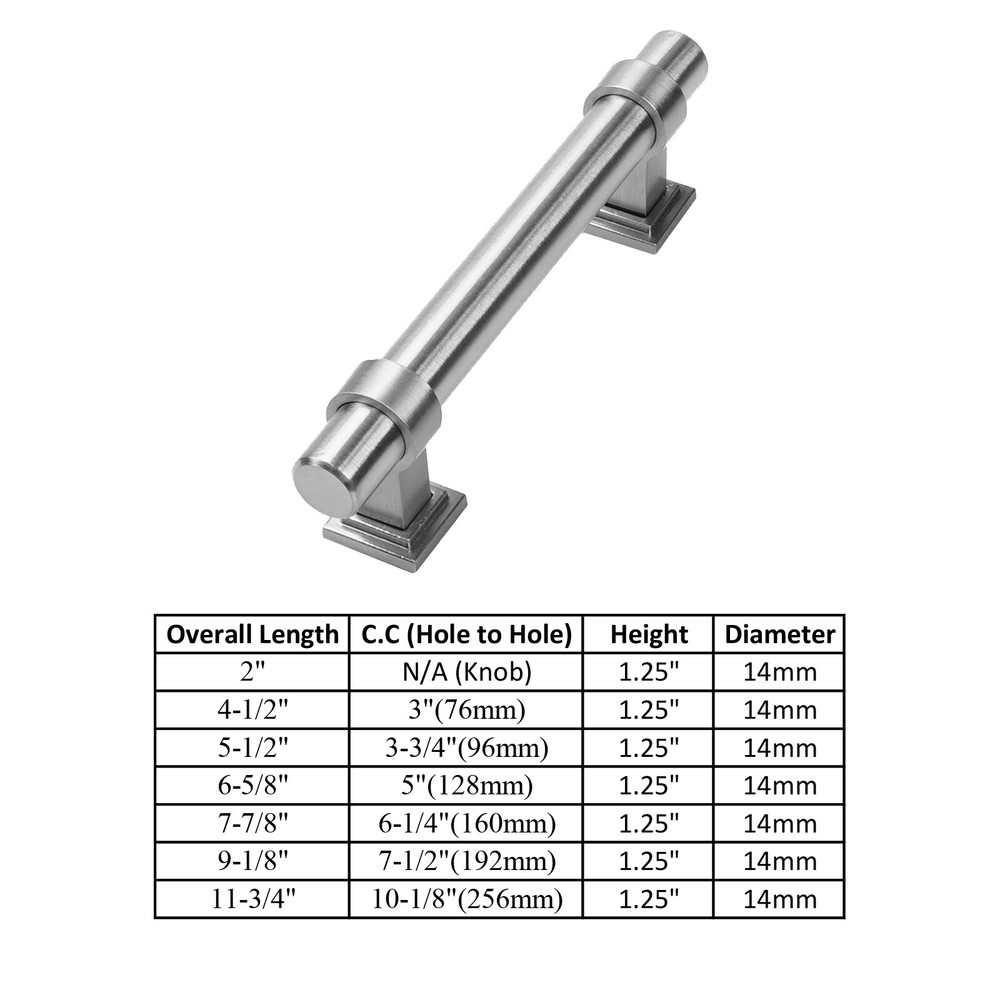 Brushed Nickel Modern Kitchen Cabinet Handles Pulls Hardware Stainless Steel