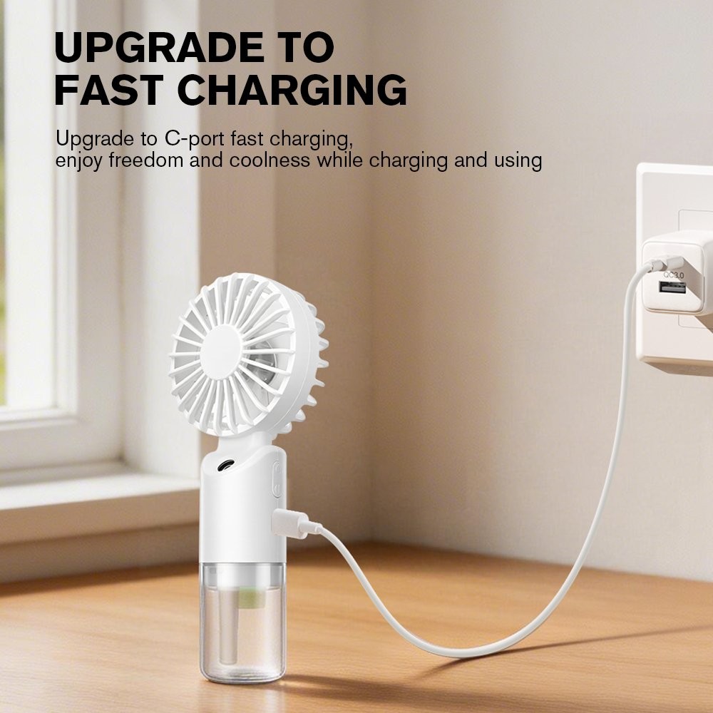 Portable Handheld Misting Fan Desktop Humidifying Adjustable Speed Humidifier