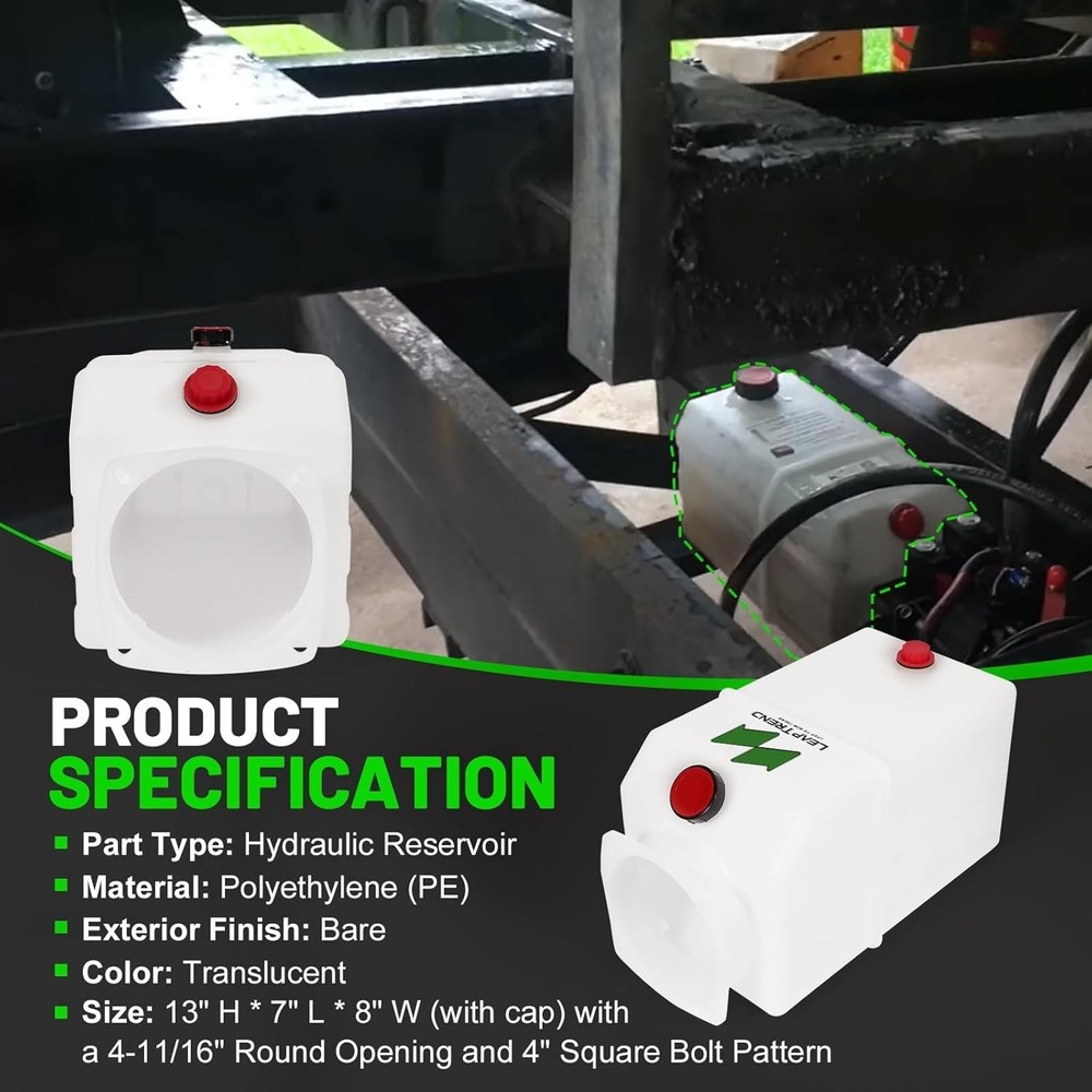 6 Quart Poly Power Unit Fluid Reservoir Tank Hydraulic Systems Compatible
