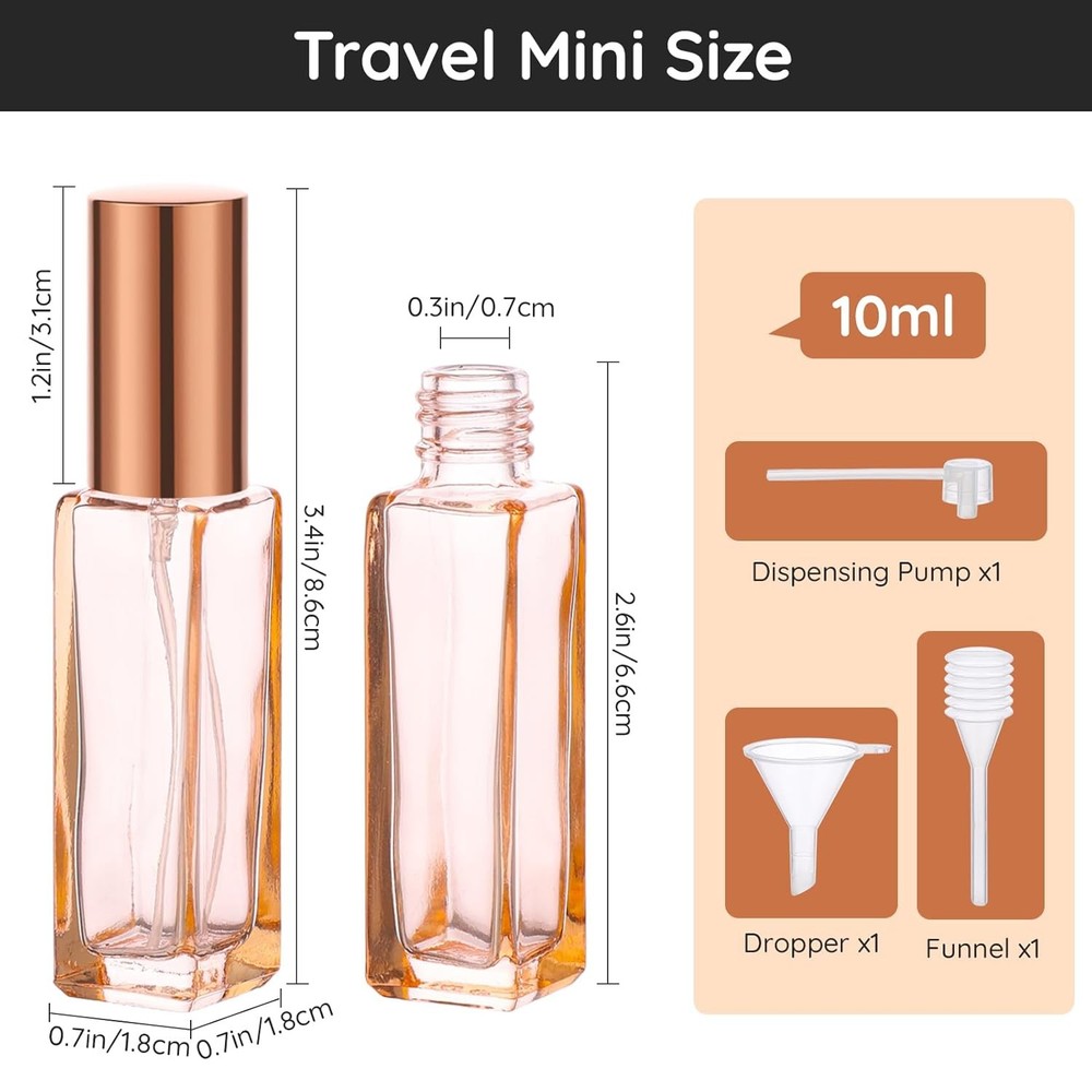 5PCS 10ML Refillable Mini Perfume Bottles Portable Travel Atomizer Spray