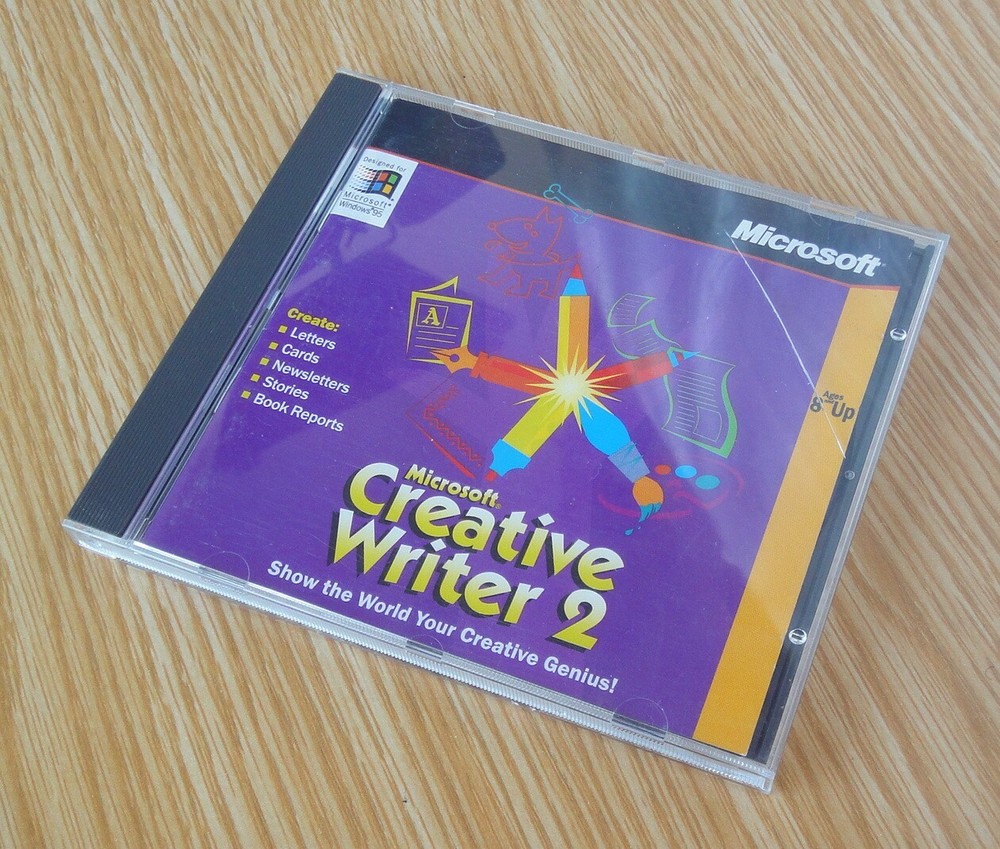 Microsoft Creative Writer 2 CD-Rom Software Windows 95, En -Nr.Mint 1996 Ages 8+